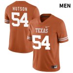 Texas Longhorns Men's #54 Cole Hutson Authentic Orange NIL 2022 College Football Jersey AMY55P7F